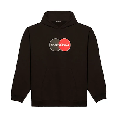 Balenciaga Alphabet Print Fleece Lined Hoodie Black for Men - Relaxed Fit 620973TIV801000
