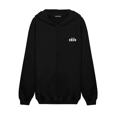 Balenciaga Alphabet Print Zip Hoodie Black Unisex Loose Fit 620974TIV751070