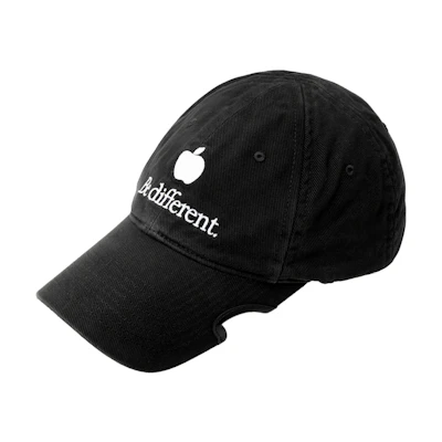 Balenciaga Apple Letter Embroidered Cotton Baseball Cap Unisex Black. 713931-410B2-1077