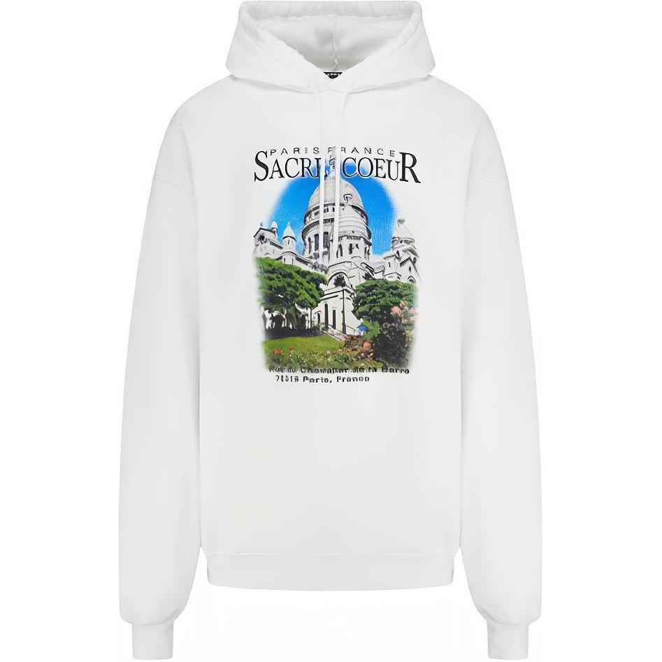Balenciaga Architecture Graphic Oversized Hoodie White 641679TJVH99000