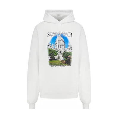 Balenciaga Architecture Graphic Oversized Hoodie White 641679TJVH99000