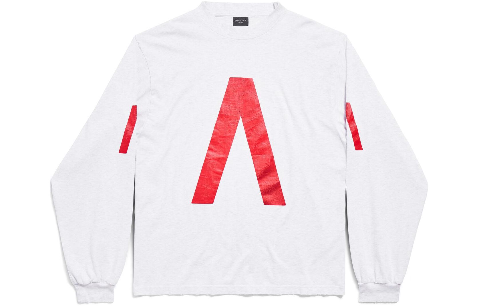 Balenciaga Archive Series Unisex Oversized Logo Long Sleeve T-Shirt White 781245TQVA11561