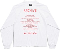 バレンシアガ アーカイブシリーズ ユニセックス ロゴ オーバーサイズ 長袖Tシャツ ホワイト 781245TQVA11561 Lookbook バレンシアガ アーカイブシリーズ ユニセックス ロゴ オーバーサイズ 長袖Tシャツ ホワイト 781245TQVA11561