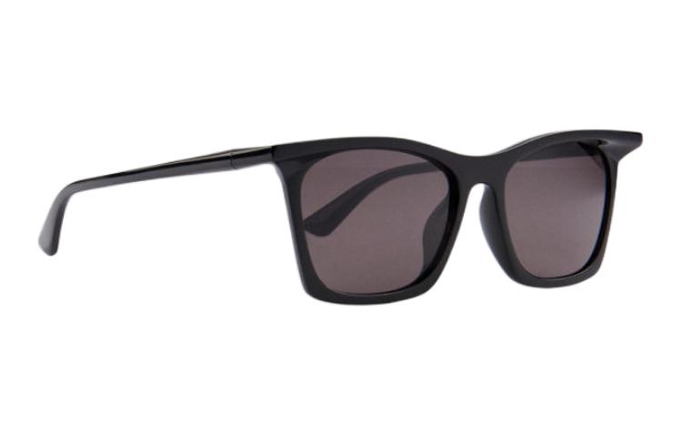 Balenciaga Asymmetric Letter Logo Sunglasses Unisex Couple Style - Black. 2650375 圖 3
