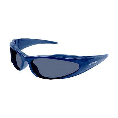 Balenciaga Asymmetrical Sunglasses with Side Lettering Unisex Couple Style. BB0253S-003