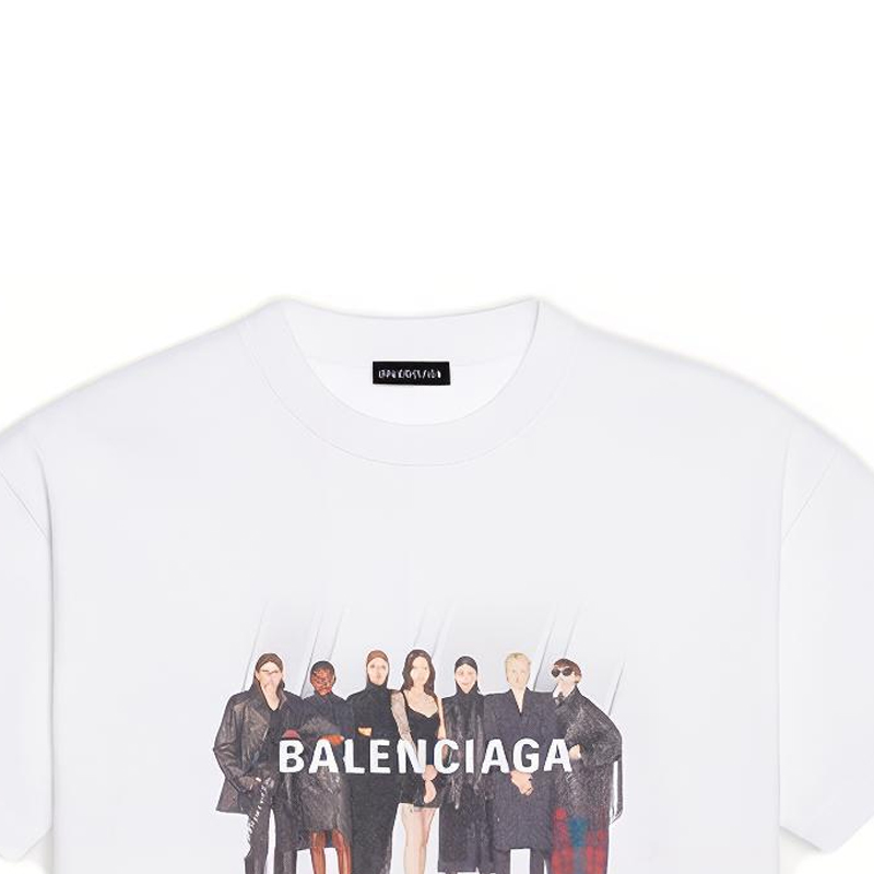 Balenciaga Band Graphic Logo Tee Regular Fit White Men 612966TIV479000 圖 7