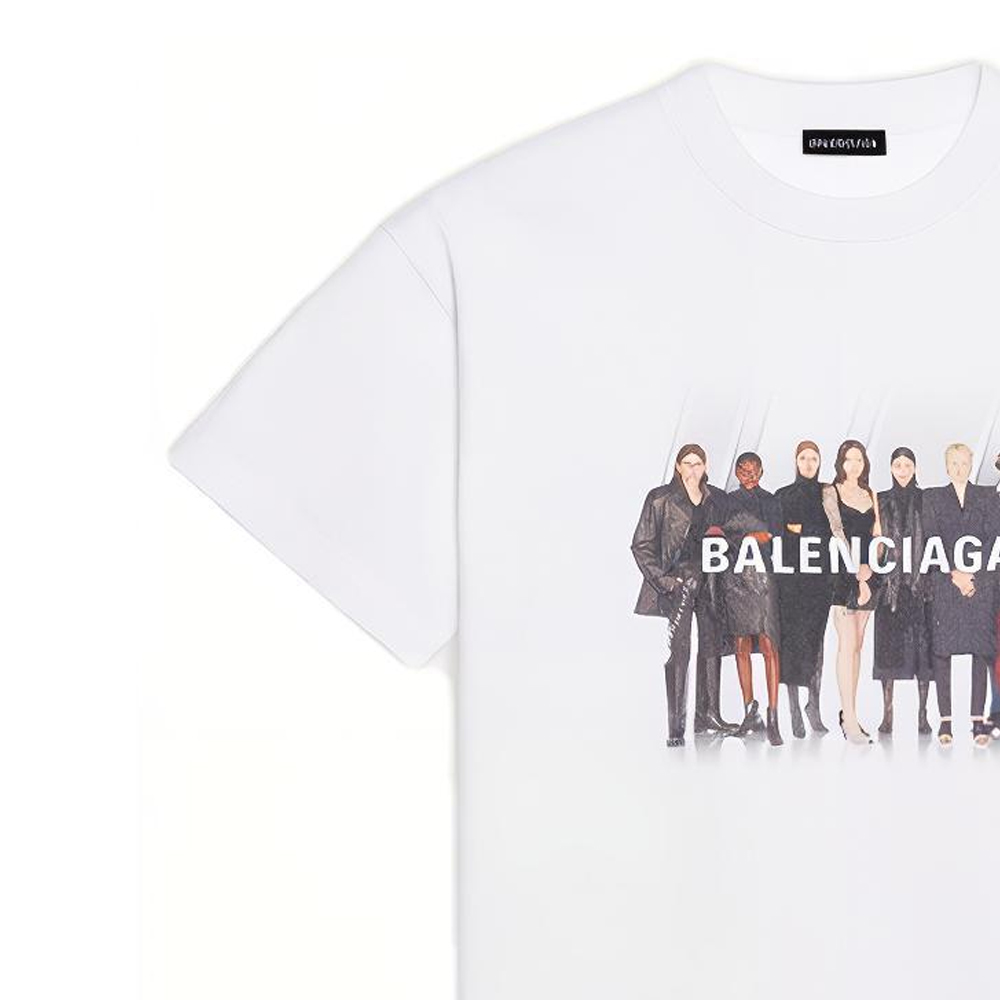 Balenciaga Band Graphic Logo Tee Regular Fit White Men 612966TIV479000 圖 8
