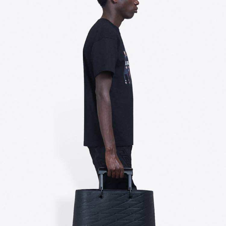 Balenciaga Band Graphic Logo Vintage Black Unisex T-Shirt 612965TIVA11000 圖 6