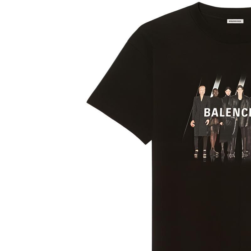 Balenciaga Band Graphic Logo Vintage Black Unisex T-Shirt 612965TIVA11000 圖 7