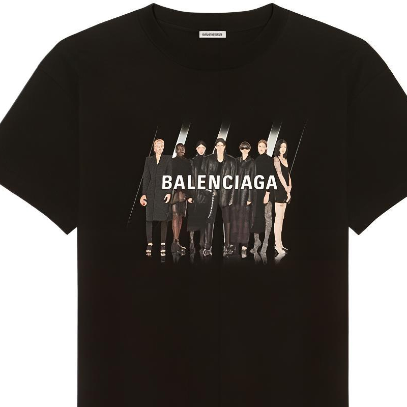 Balenciaga Band Graphic Logo Vintage Black Unisex T-Shirt 612965TIVA11000 圖 8