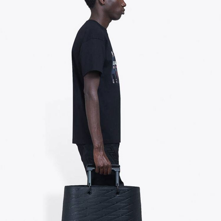 Balenciaga Band Graphic Logo Vintage Tee Unisex - Black 612966TIVA11000 圖 6