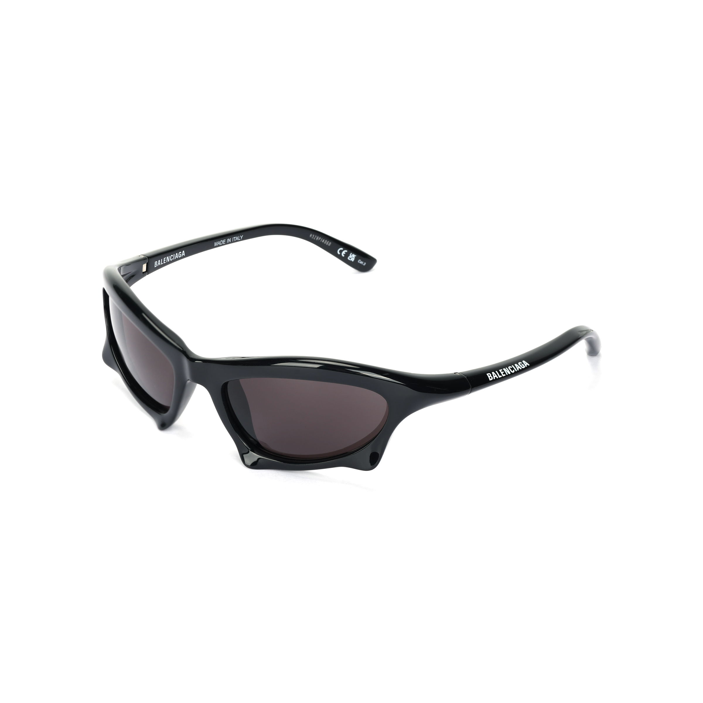 Balenciaga Bat Rectangle Irregular Sunglasses Black  Fashion Eyewear. 699455T00071000