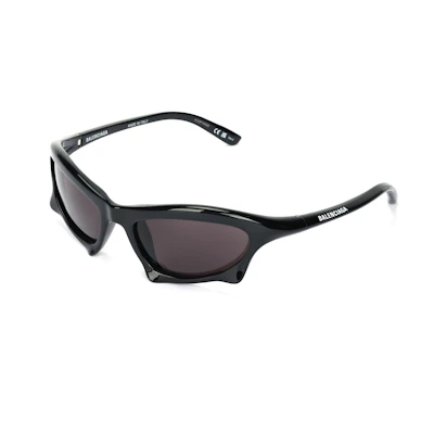 Balenciaga Bat Rectangle Irregular Sunglasses Black Fashion Eyewear. 699455T00071000