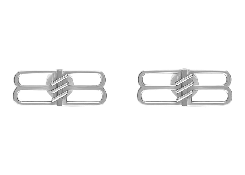 Balenciaga BB Icon Earrings Antique Silver