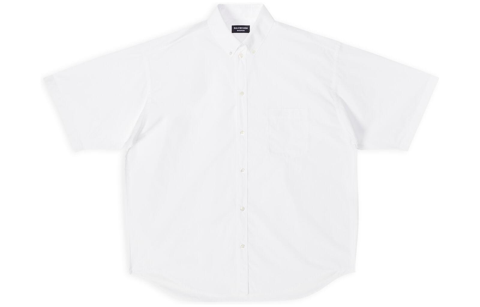 Order 발렌시아가 BB 아이콘 FW22 화이트 릴랙스 핏 반팔 셔츠. 703845TMO409000