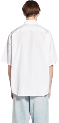 발렌시아가 BB 아이콘 FW22 화이트 릴랙스 핏 반팔 셔츠. 703845TMO409000 Shop 발렌시아가 BB 아이콘 FW22 화이트 릴랙스 핏 반팔 셔츠. 703845TMO409000