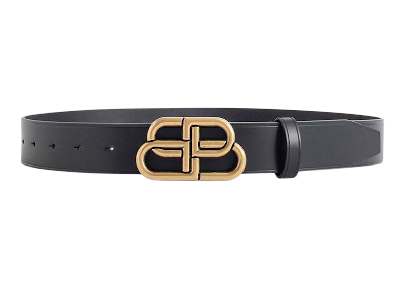 Balenciaga BB Large Belt Gold-tone Black