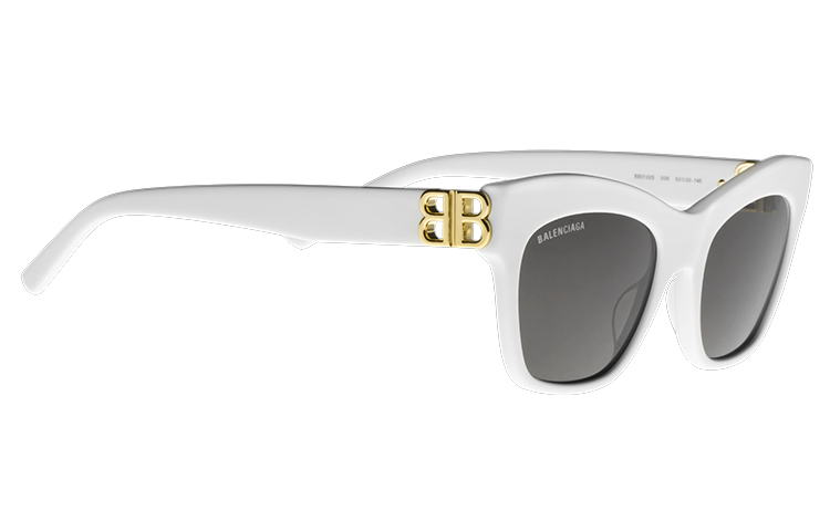 Balenciaga BB Logo Black Lenses White Frame Unisex Sunglasses. BB0132S-006 53 圖 3
