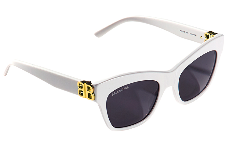 Balenciaga BB Logo Black Lenses White Frame Unisex Sunglasses. BB0132S-006 53 圖 4