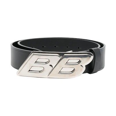 Balenciaga BB Logo Buckle Belt Black/Silver-tone