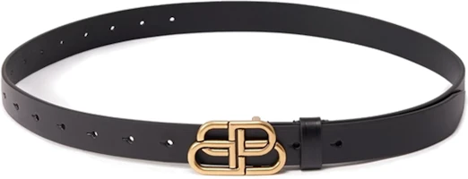 Order Cinturón de Cuero Balenciaga BB Logo Recortado Negro 3.5cm. 581690-1000
