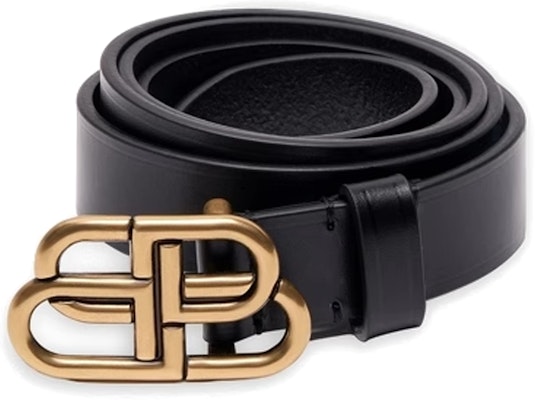Balenciaga BB Logo Cutout Leather Belt Black 3.5cm. 581690-1000 Lookbook Balenciaga BB Logo Cutout Leather Belt Black 3.5cm. 581690-1000