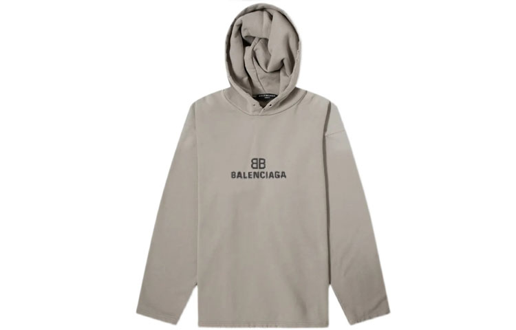 Balenciaga BB Logo Oversized Hoodie Gray 661711UTKVF68174