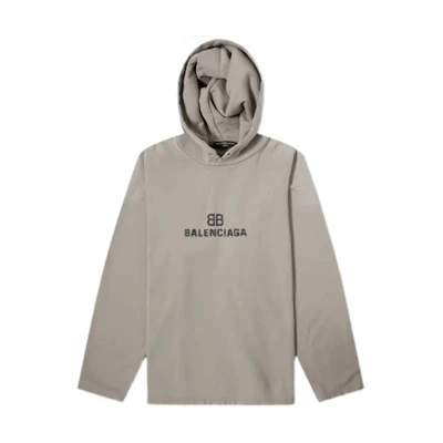 Balenciaga BB Logo Oversized Hoodie Gray 661711UTKVF68174