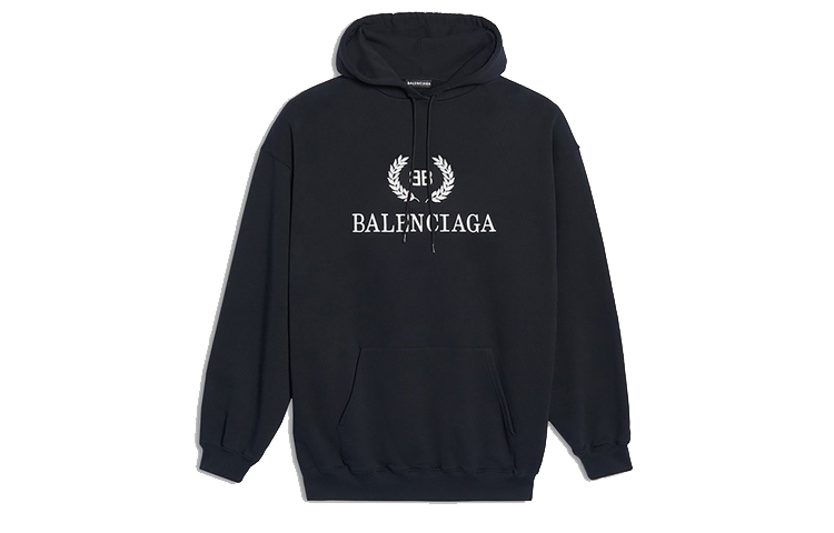 Balenciaga BB Logo Print Hoodie Black 556143TDV521000