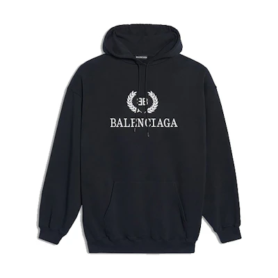 Balenciaga BB Logo Print Hoodie Black 556143TDV521000