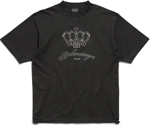 Balenciaga BB Motel Fit Baju Hitam Logo Mahkota Unisex. 764235TQVK91083 Buy Balenciaga BB Motel Fit Baju Hitam Logo Mahkota Unisex. 764235TQVK91083