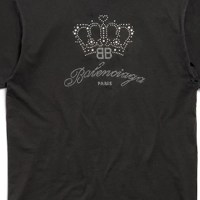 Balenciaga BB Motel Fit Baju Hitam Logo Mahkota Unisex. 764235TQVK91083 Purchase Balenciaga BB Motel Fit Baju Hitam Logo Mahkota Unisex. 764235TQVK91083