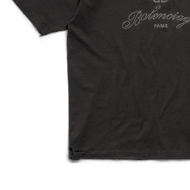 Details for Balenciaga BB Motel Fit Baju Hitam Logo Mahkota Unisex. 764235TQVK91083