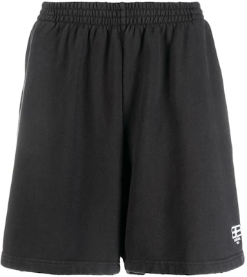 Balenciaga BB Paris Icon SS22 Black Elastic Waist Casual Shorts for Men. 676137TMVG69034 Buy Balenciaga BB Paris Icon SS22 Black Elastic Waist Casual Shorts for Men. 676137TMVG69034