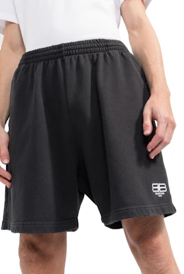Balenciaga BB Paris Icon SS22 Black Elastic Waist Casual Shorts for Men. 676137TMVG69034 Purchase Balenciaga BB Paris Icon SS22 Black Elastic Waist Casual Shorts for Men. 676137TMVG69034