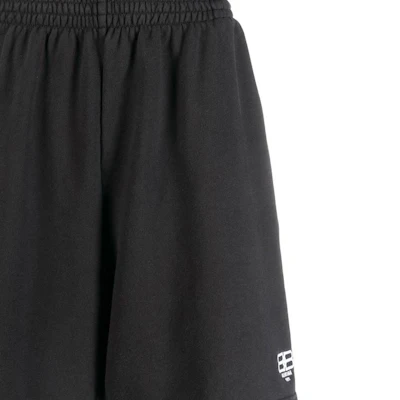 Balenciaga BB Paris Icon SS22 Black Elastic Waist Casual Shorts for Men. 676137TMVG69034 Details for Balenciaga BB Paris Icon SS22 Black Elastic Waist Casual Shorts for Men. 676137TMVG69034
