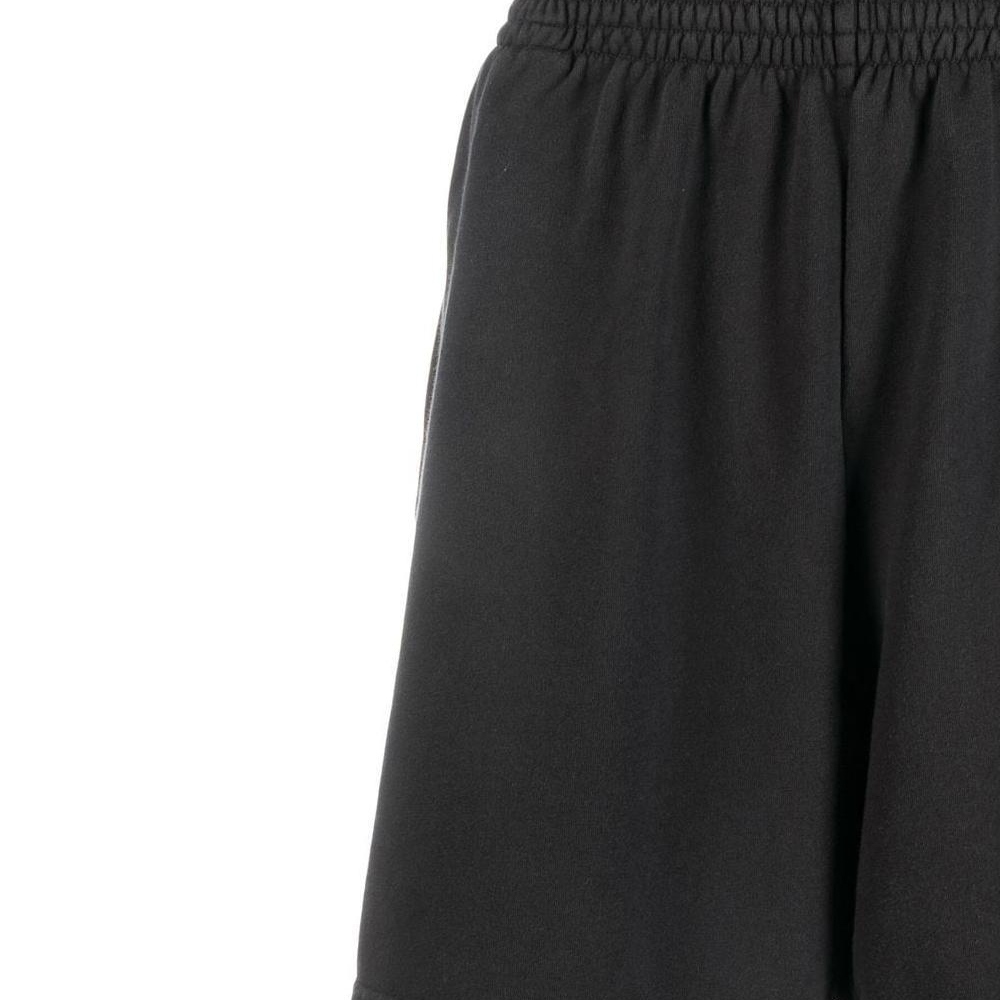 Sizing Balenciaga BB Paris Icon SS22 Black Elastic Waist Casual Shorts for Men. 676137TMVG69034