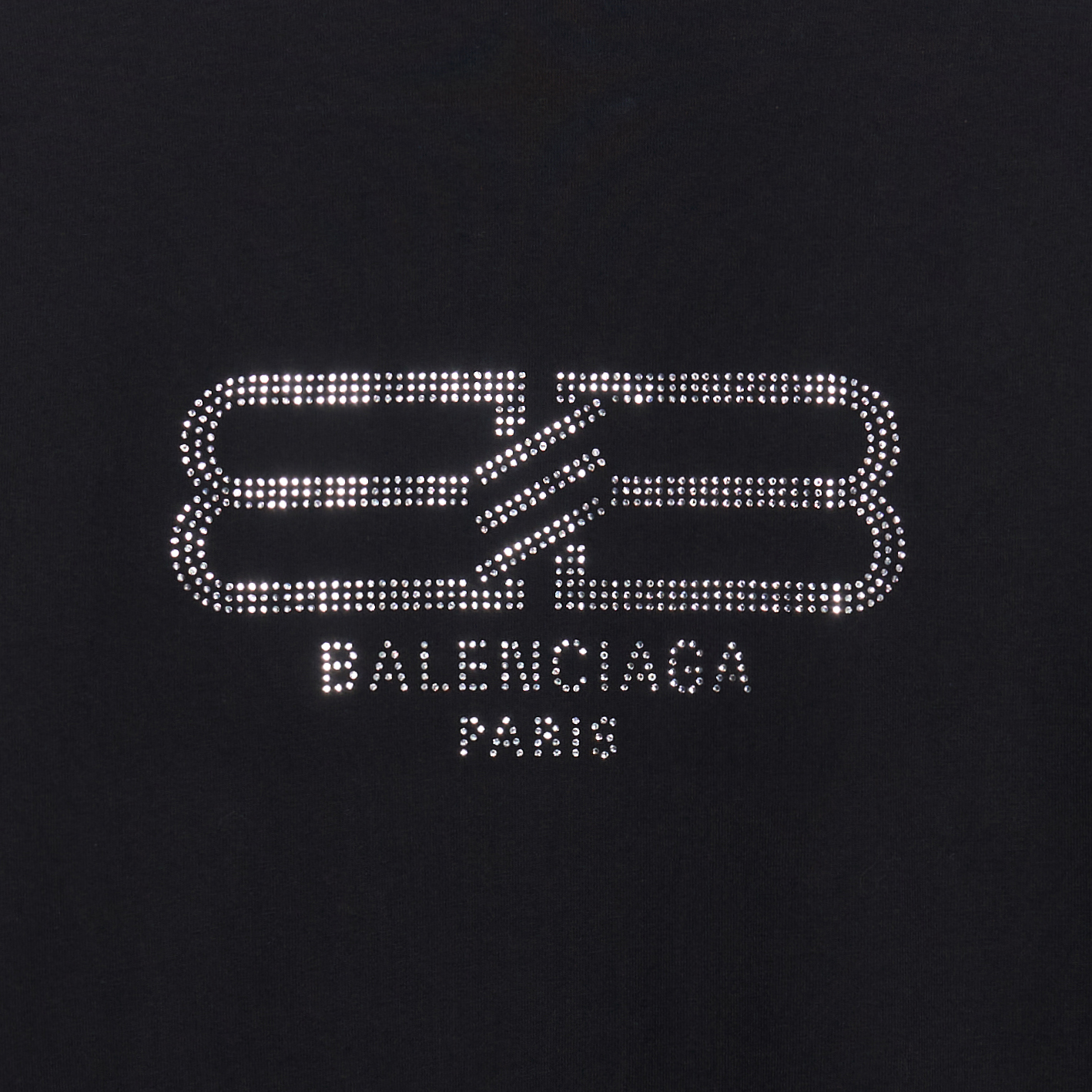 Shop 巴黎世家 BB Paris Icon SS23 黑色水钻短袖男女同款T恤. 739784TOVU81055