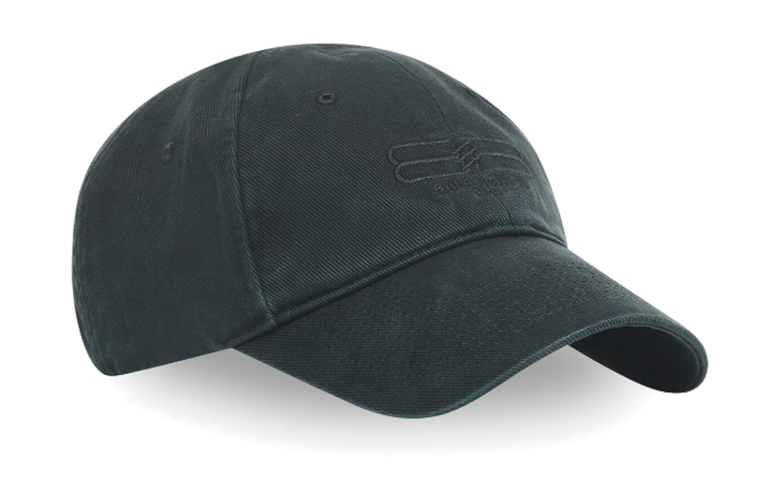Lookbook Balenciaga BB Paris Logo Embroidered Cotton Cap Unisex Dark Green. 704105410B20010