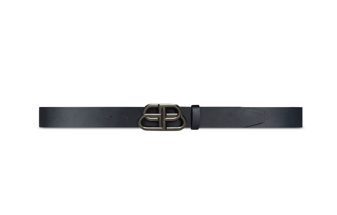 Balenciaga BB Smooth Leather Belt Black 3.5cm Large Size. 5703701CH551000