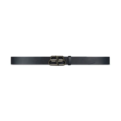 Balenciaga BB Smooth Leather Belt Black 3.5cm Large Size. 5703701CH551000