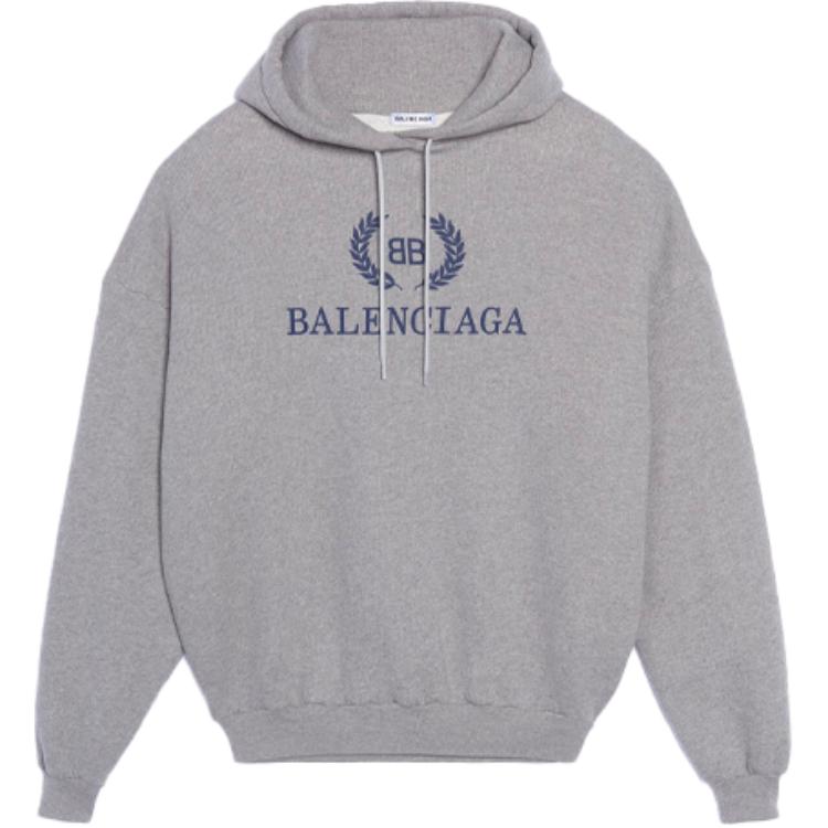 Balenciaga BB Wheat Print Hoodie Gray 547765TCV311300