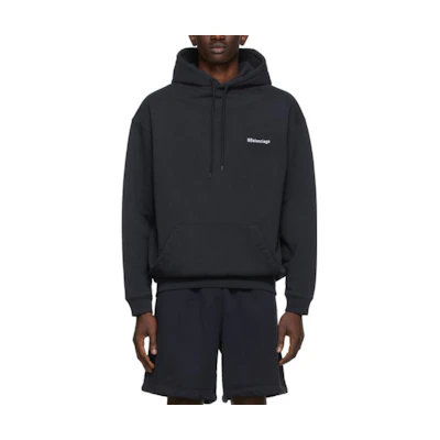 Balenciaga BBCorp SS22 Solid Color Logo Embroidered Hoodie Blue () 221342M202009