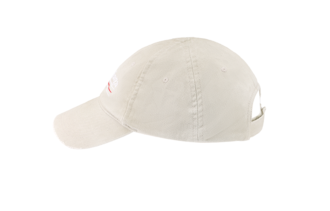 Shop Balenciaga Beige Embroidered Vintage Cotton Baseball Cap for Men. 745127410B29977
