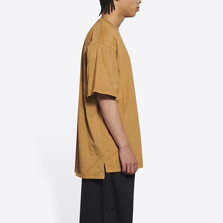 Balenciaga Beige Letter Print Crewneck Short Sleeve Regular Fit T-Shirt 612966TLVB39504 圖 7