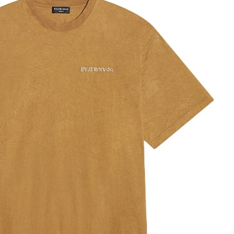 Balenciaga Beige Letter Print Crewneck Short Sleeve Regular Fit T-Shirt 612966TLVB39504 圖 8