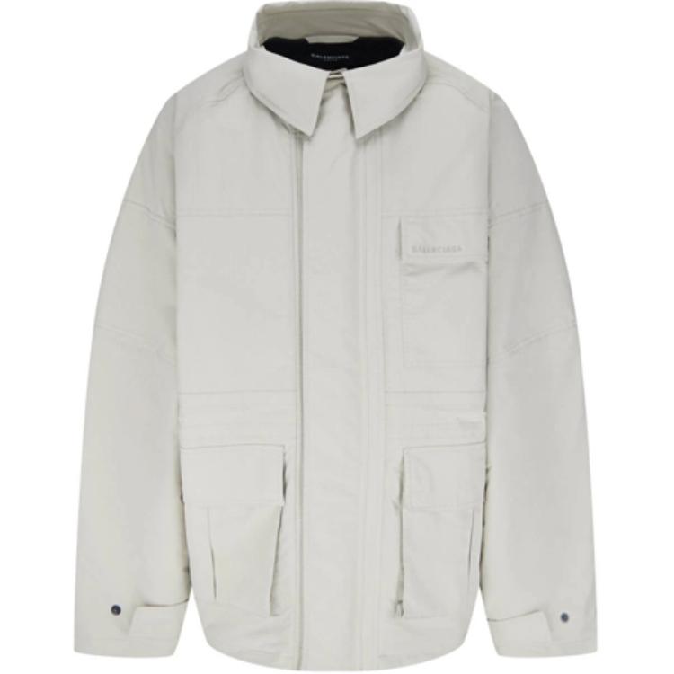 Balenciaga Beige Solid Zip-Up Jacket Regular Fit 663039TKO319710