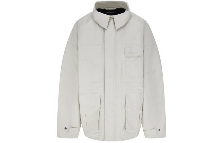 Balenciaga Beige Solid Zip-Up Jacket Regular Fit 663039TKO319710 圖 2
