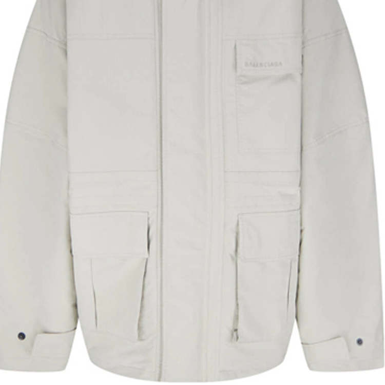 Balenciaga Beige Solid Zip-Up Jacket Regular Fit 663039TKO319710 圖 4