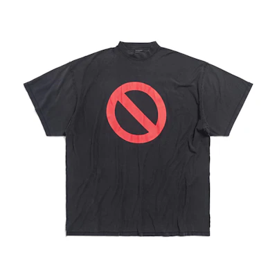 Balenciaga BFRND Logo Print Oversized Unisex Black T-Shirt. 787358TQVG81083
